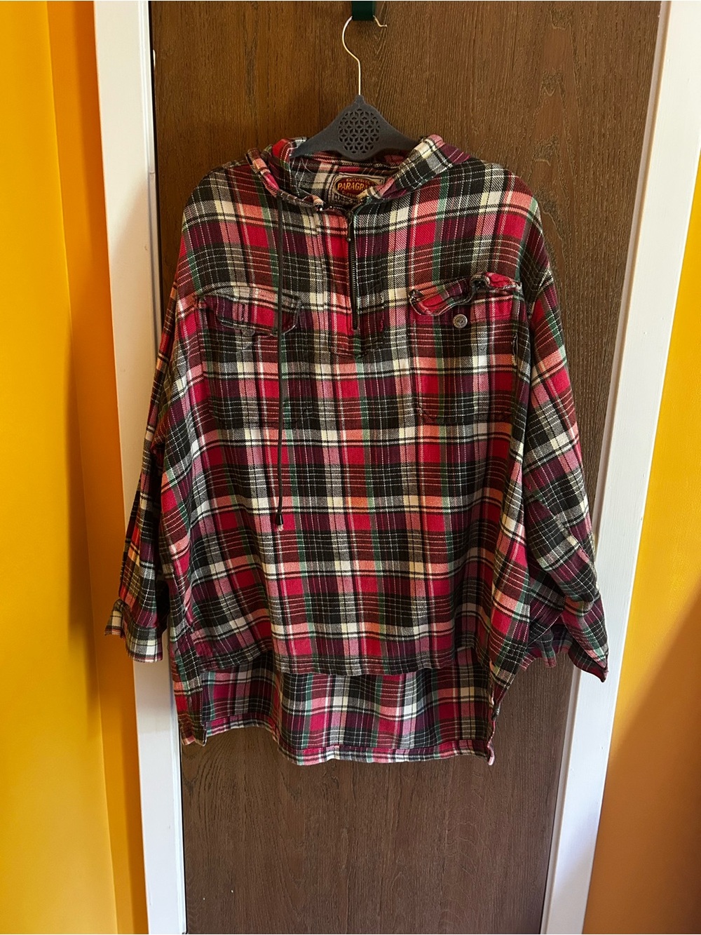 Vintage 90s Plaid Hooded Flannel